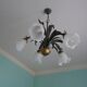 Five Pendant Lights with Frosted White Glass, 1970s