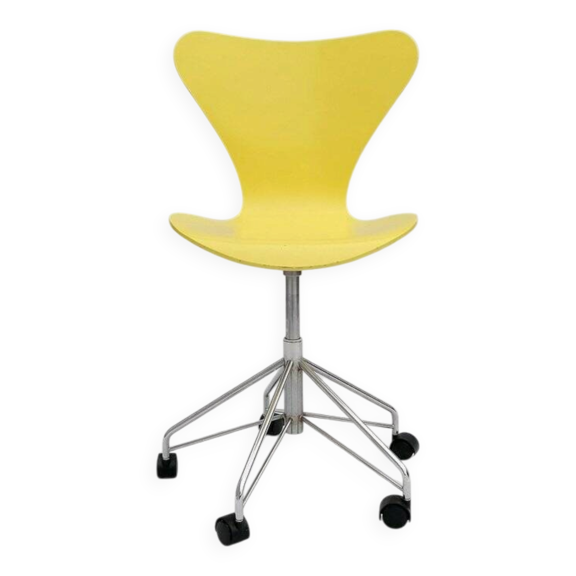 Model 3117 office swivel chair in yellow by Arne Jacobsen for Fritz Hansen, 1995