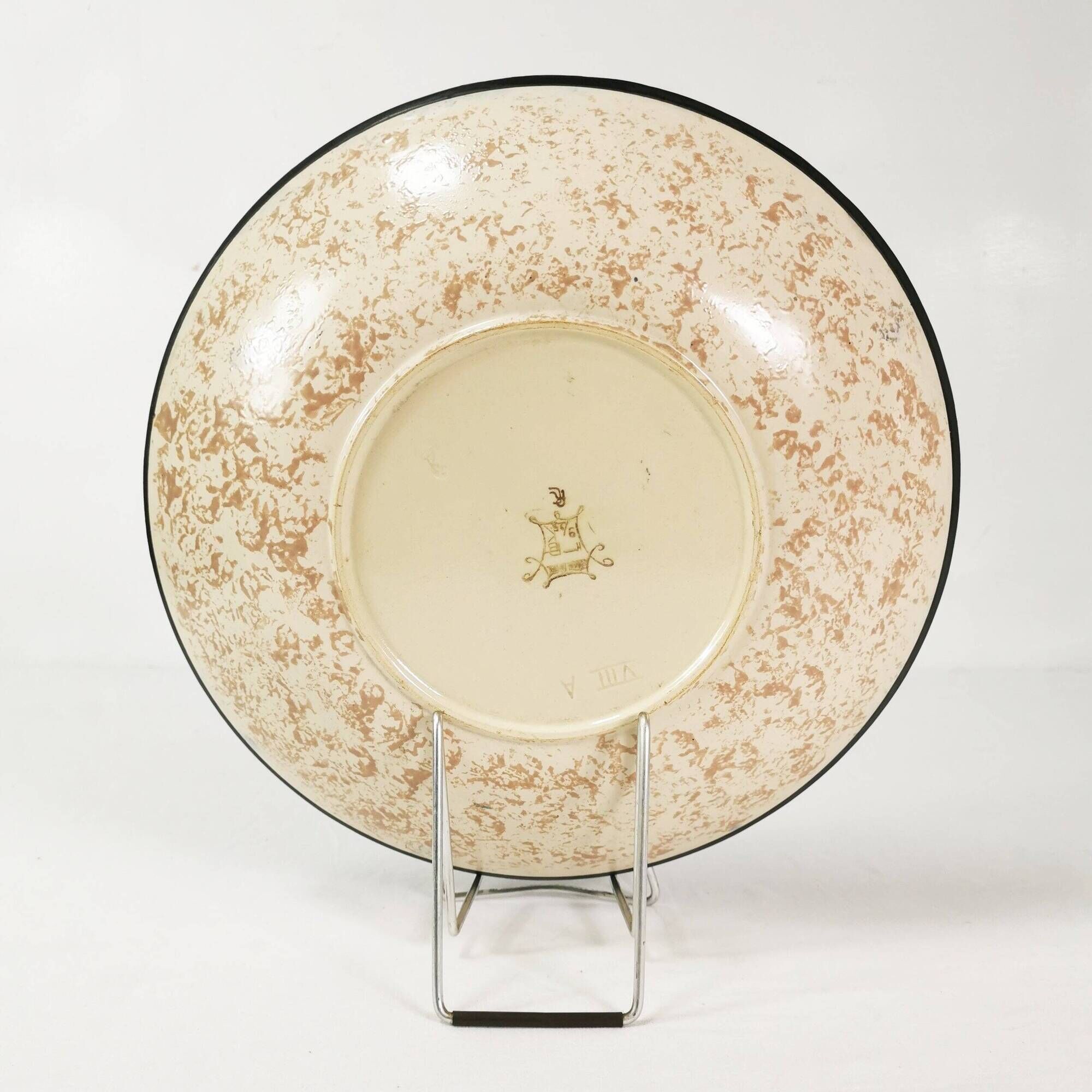 Large Art Deco ceramic plate, designed by Raymond Chevallier for Boch Frère