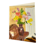 Oil on canvas with bouquet