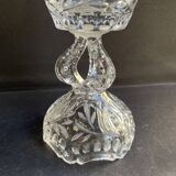 Polished and frosted molded crystal vase – Mid-20th century