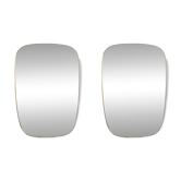 Gio Ponto, in the style of. Pair of mirrors framed in gilt brass. 1980s