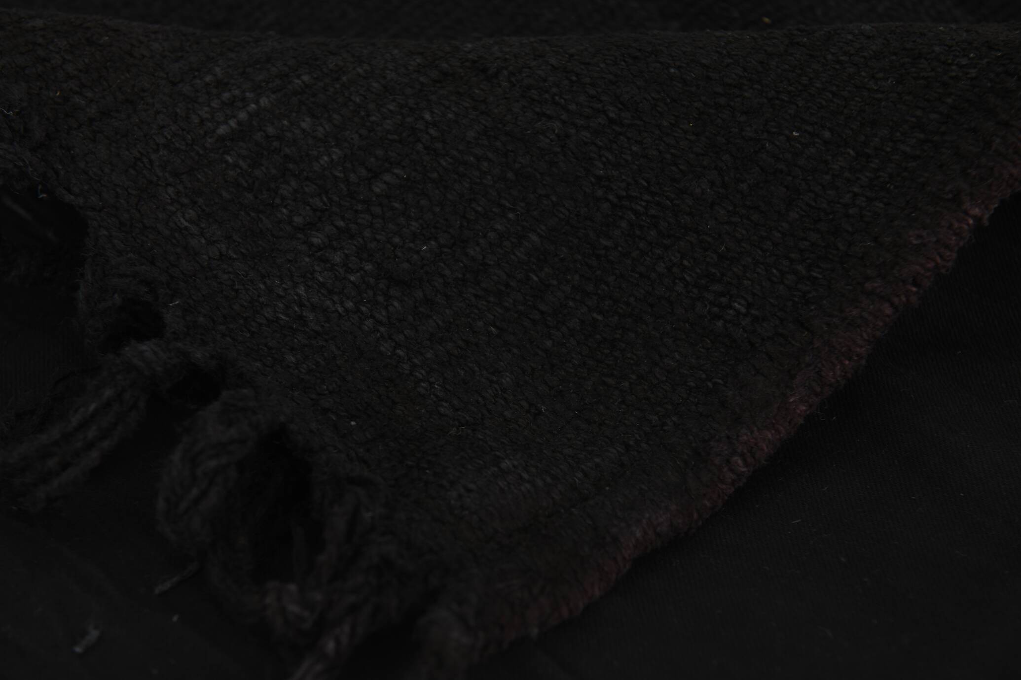 Striped Pattern Black Vintage Rug, 204x296 Cm
