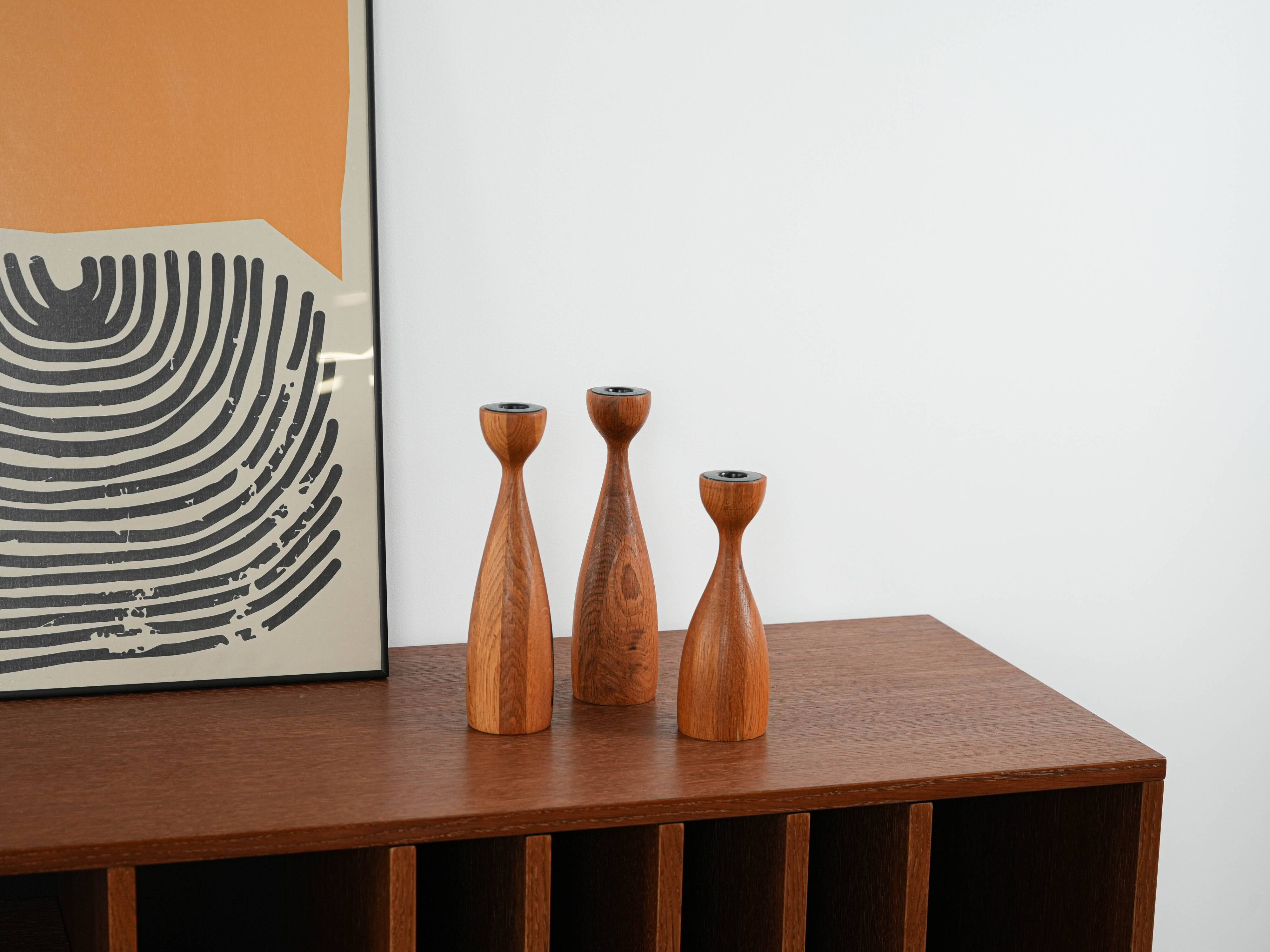 Bougeoir en teck, design danois, années 1970, fabriqué par BoConcept