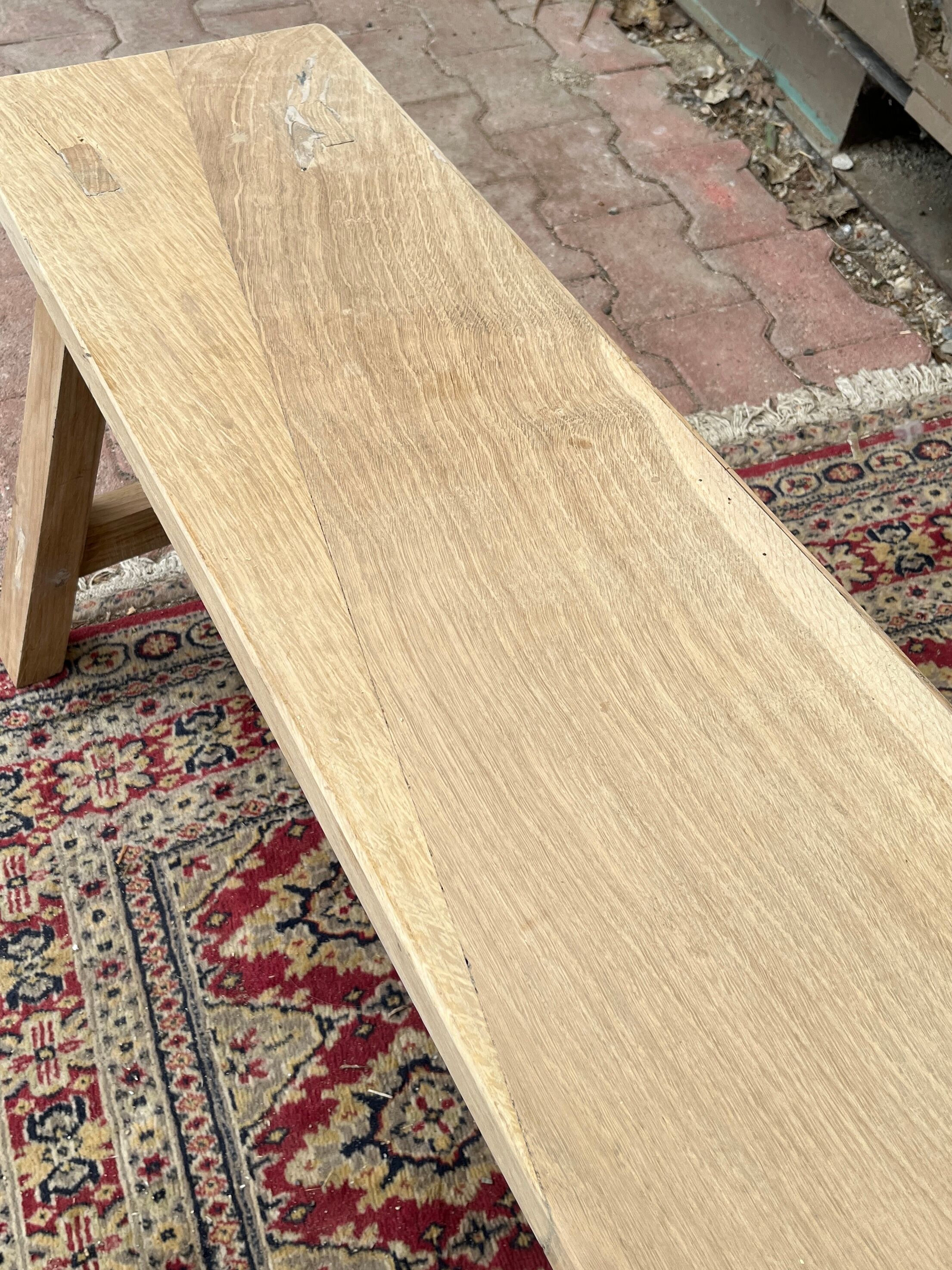 Solid oak bench