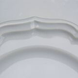 6 Flat plates in Gien earthenware model Louis XV white