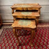 Vintage Italian gilded wood nesting coffee table