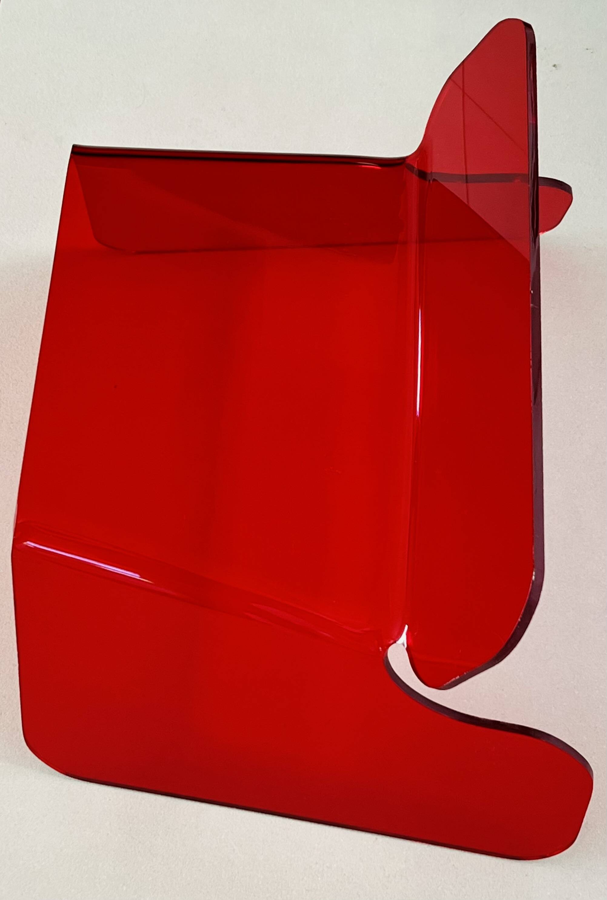 Red plexiglass chair, France 1970s