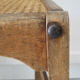 Antique solid wood chair with caning, country house style.