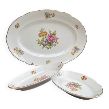 Plats de service ovales Digoin Sarreguemines charme d’antan