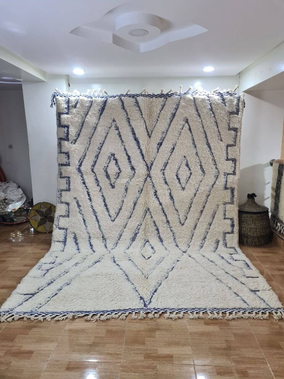 Handmade wool Berber rug 300X200 cm