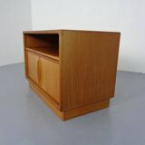 Small Teak Tambour Media Sideboard from Dyrlund, 1970s