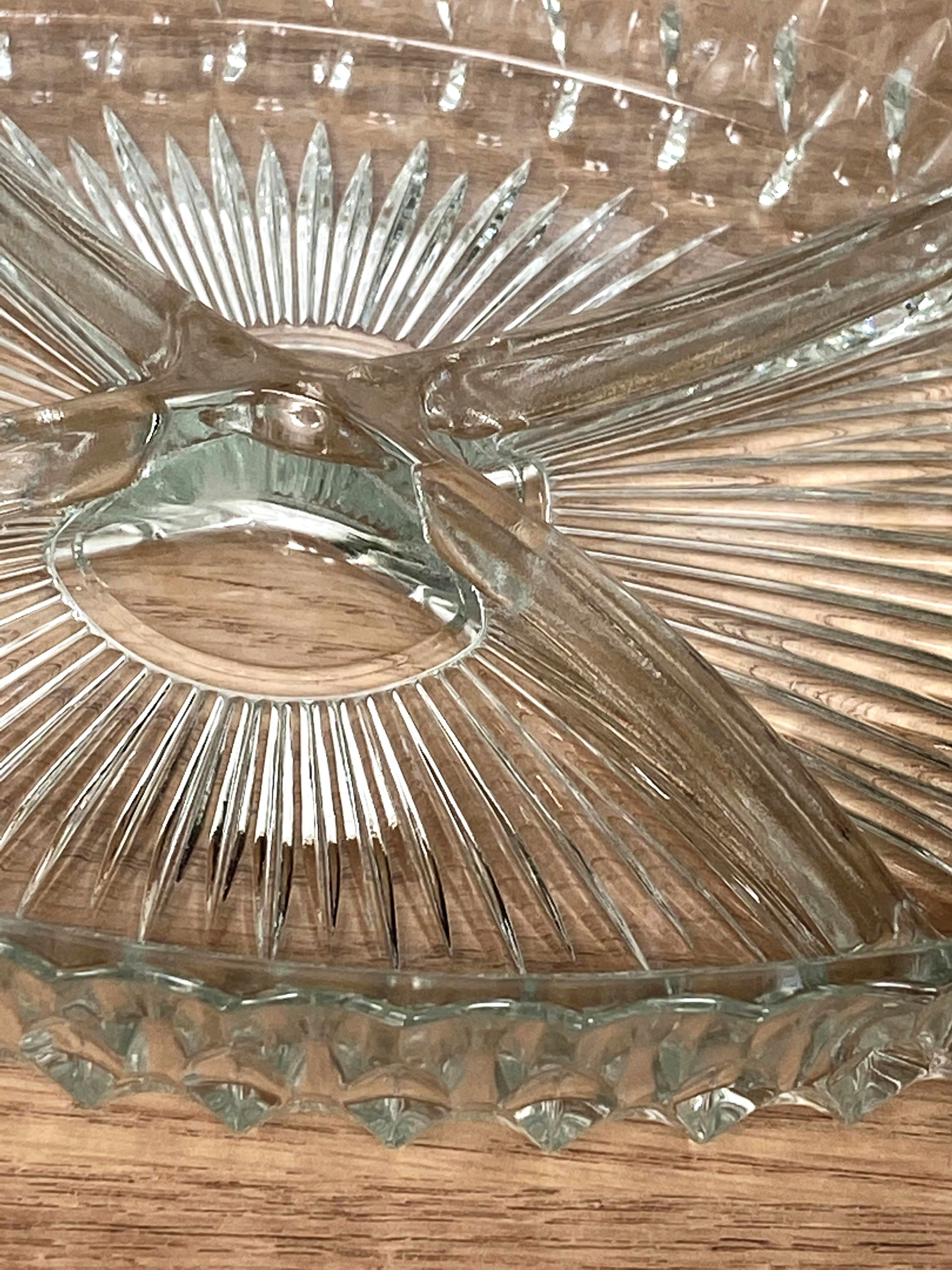 Aperitif dish with glass compartments