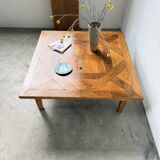 1940s inlaid oak coffee table