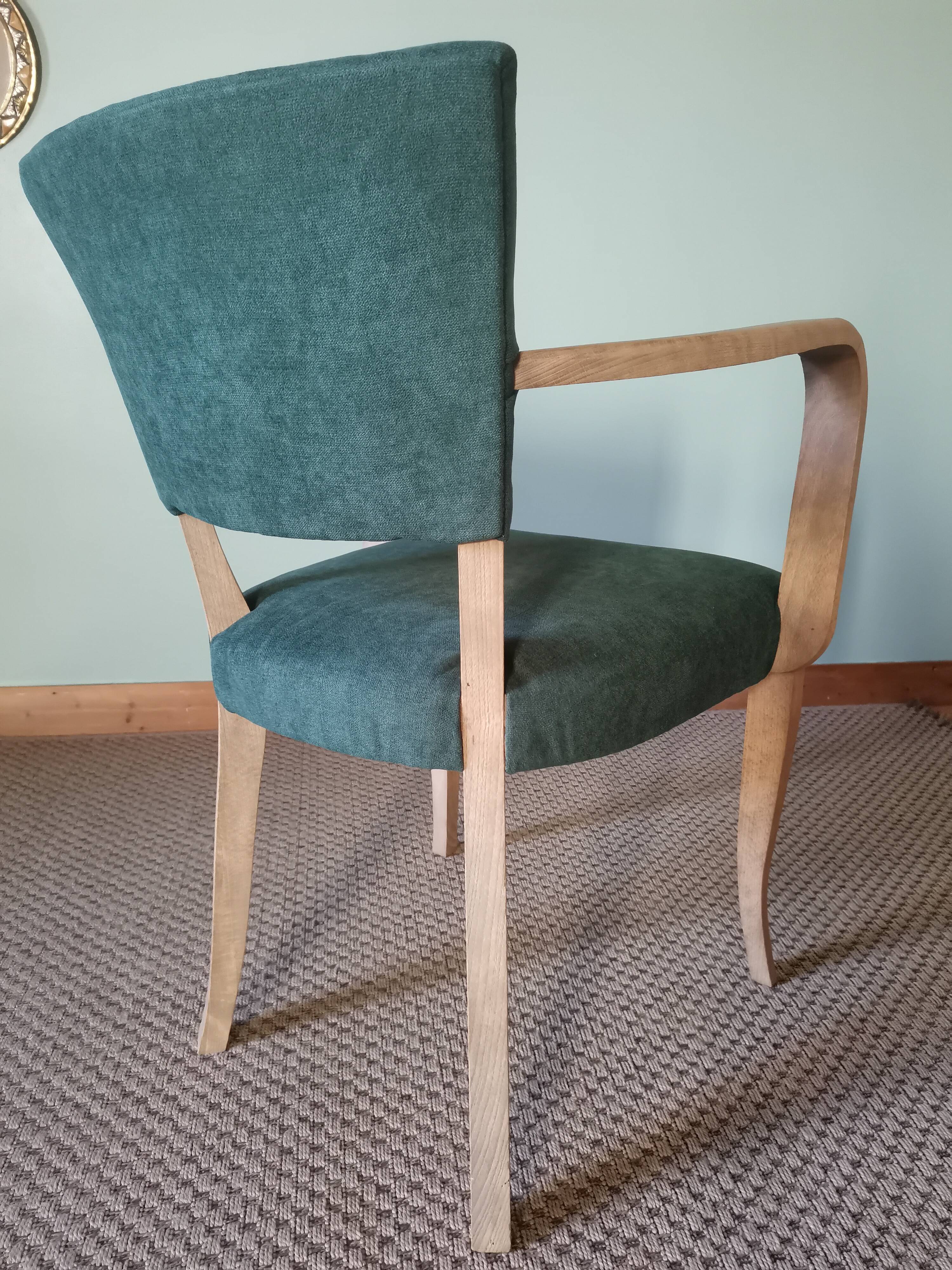 Green Art Deco bridge armchairs