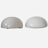 Set of 2 opaline wall lights D15cm