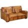 Hand-dyed leather vintage-style sofa
