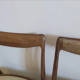 4 scandinavian beige white teak chairs