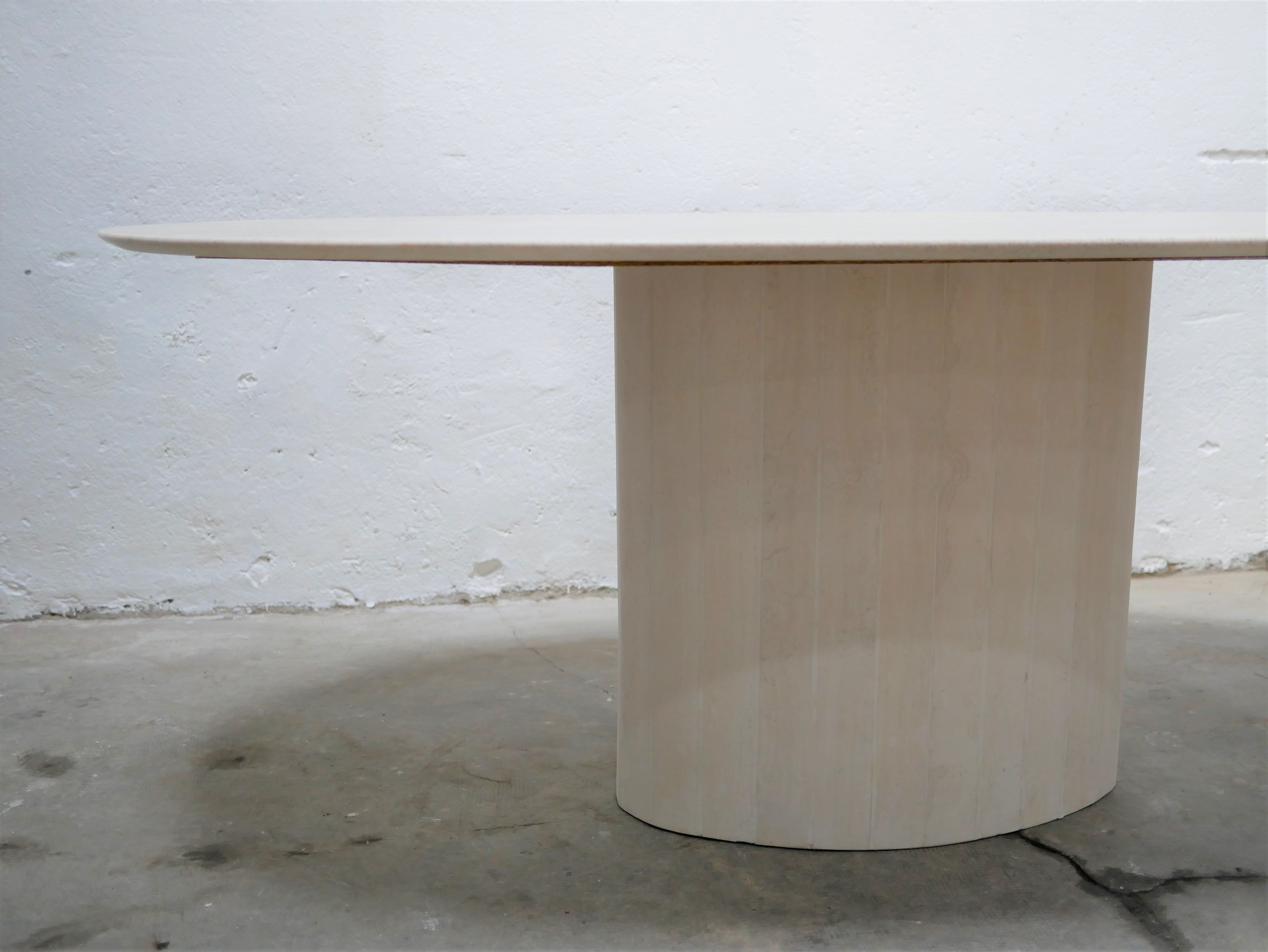 Vintage dining table in travertine by Roche Bobois editions