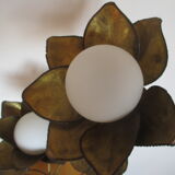 Golden metal brass flower lamp