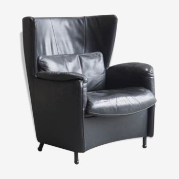 Fauteuil en cuir noir Sede  "DS 23" par Franz Schulte  années 90