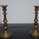 Pair of antique brass candlesticks / Vintage candle holders