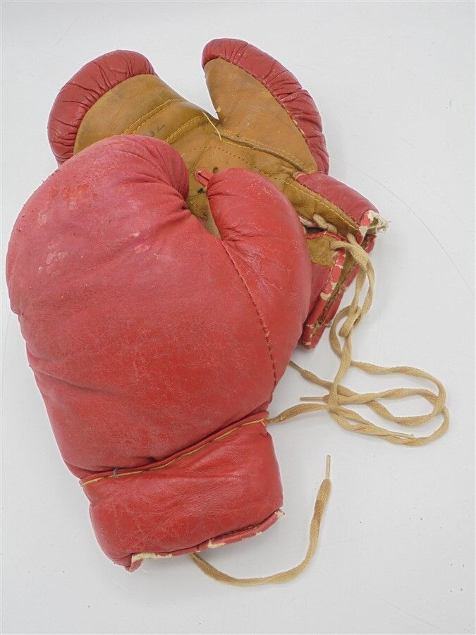 Pair of leather child boxing gloves