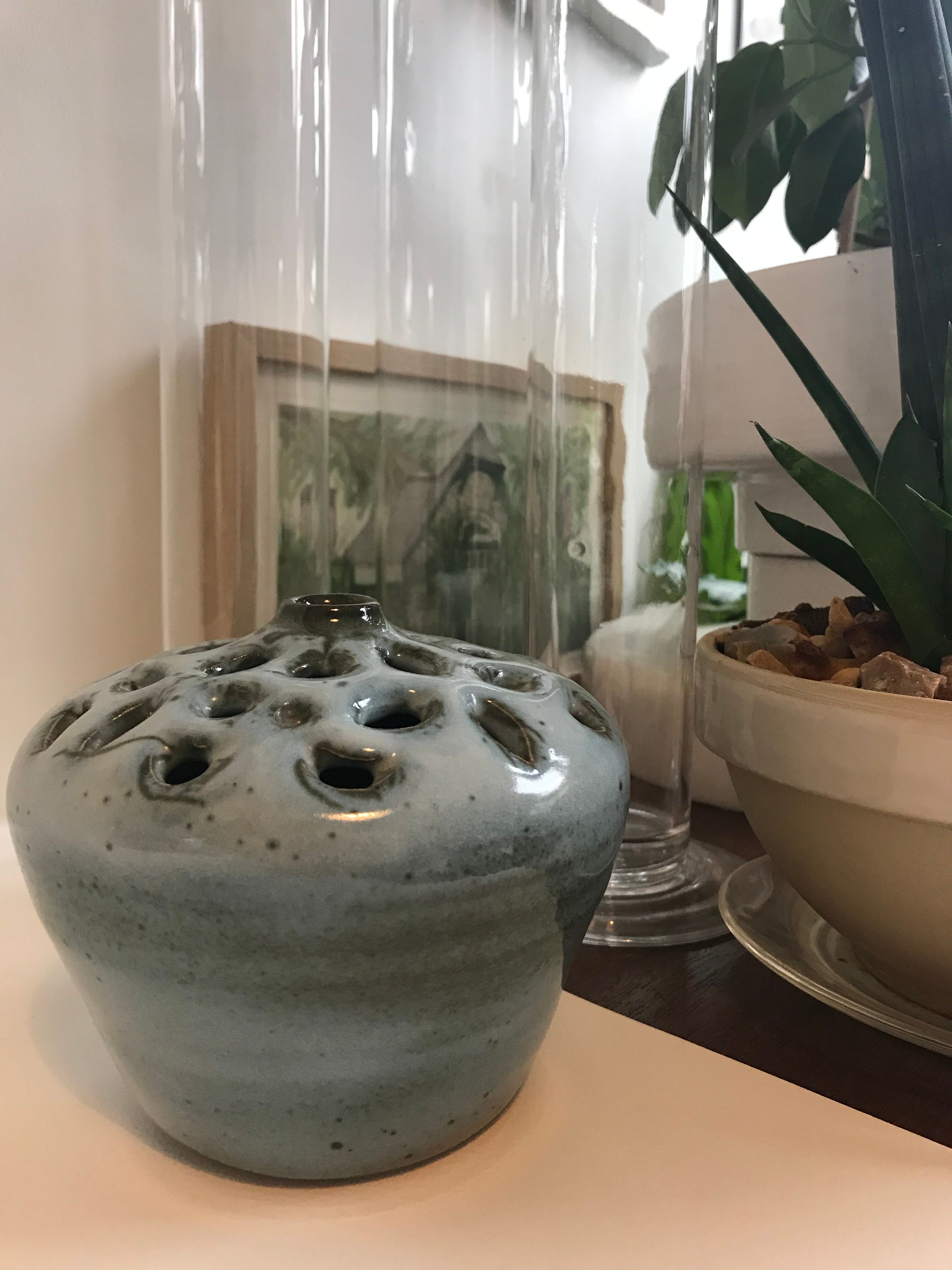 Blue ceramic vase