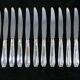 Box 12 knives entremet dessert silver metal cheese
