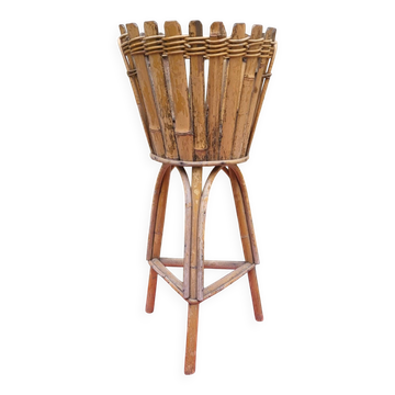 1960s rattan plant stand