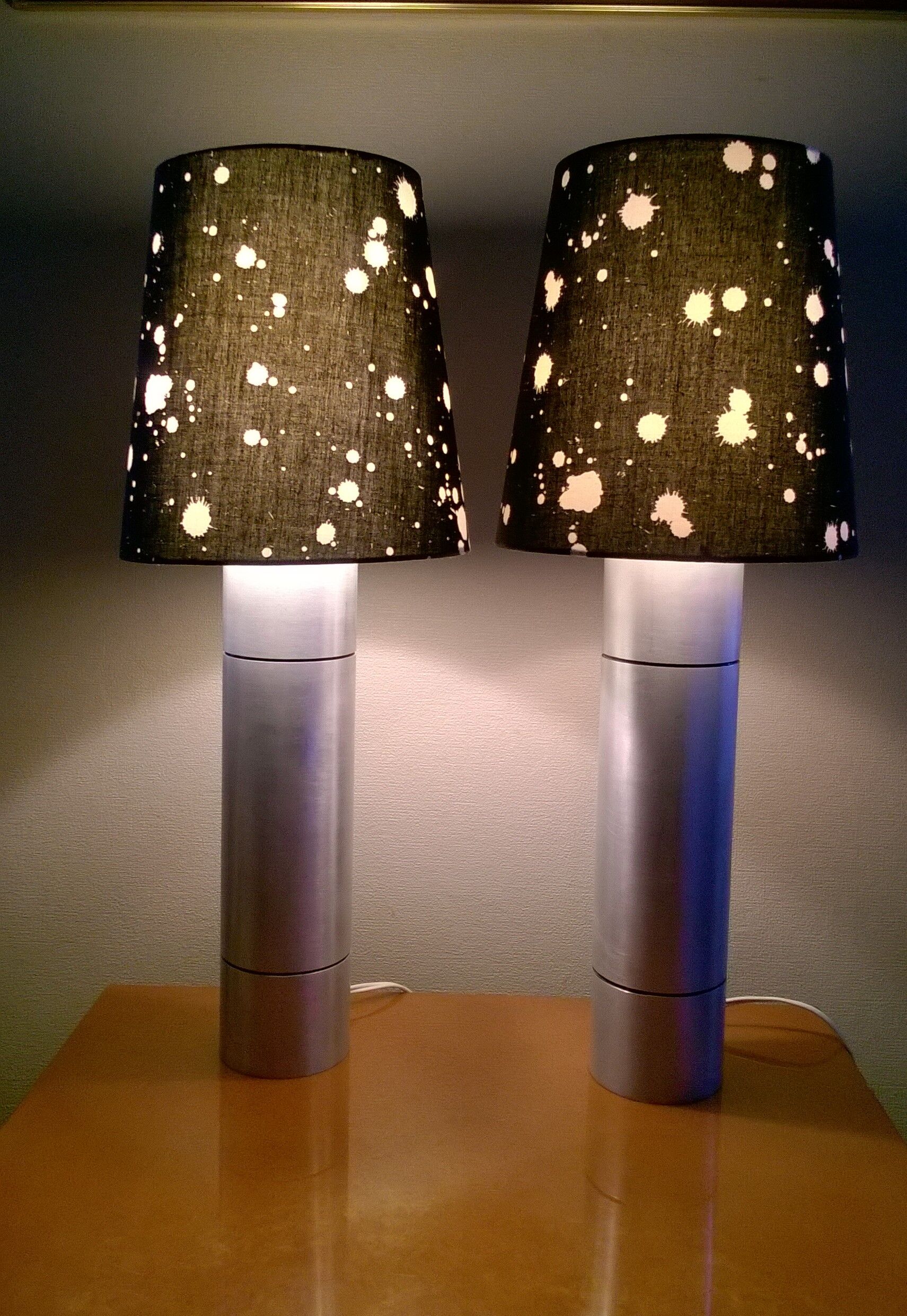 Paire de lampes de tables brutalistes en aluminium par Willy Luickx pour Aluclair