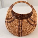Old banana basket with wicker two colors