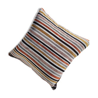 Jacquard cushion with stripes and curls