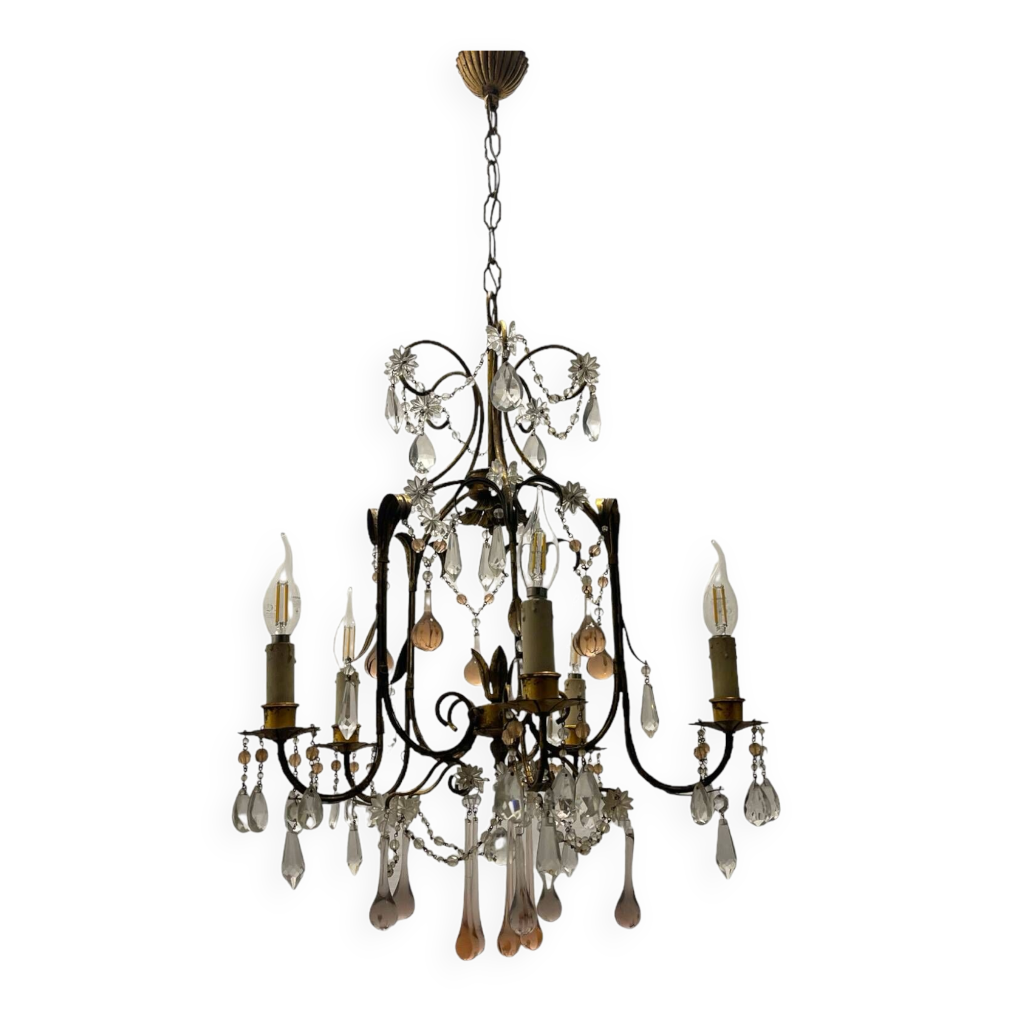 Florentine Murano Glass Drop Chandelier