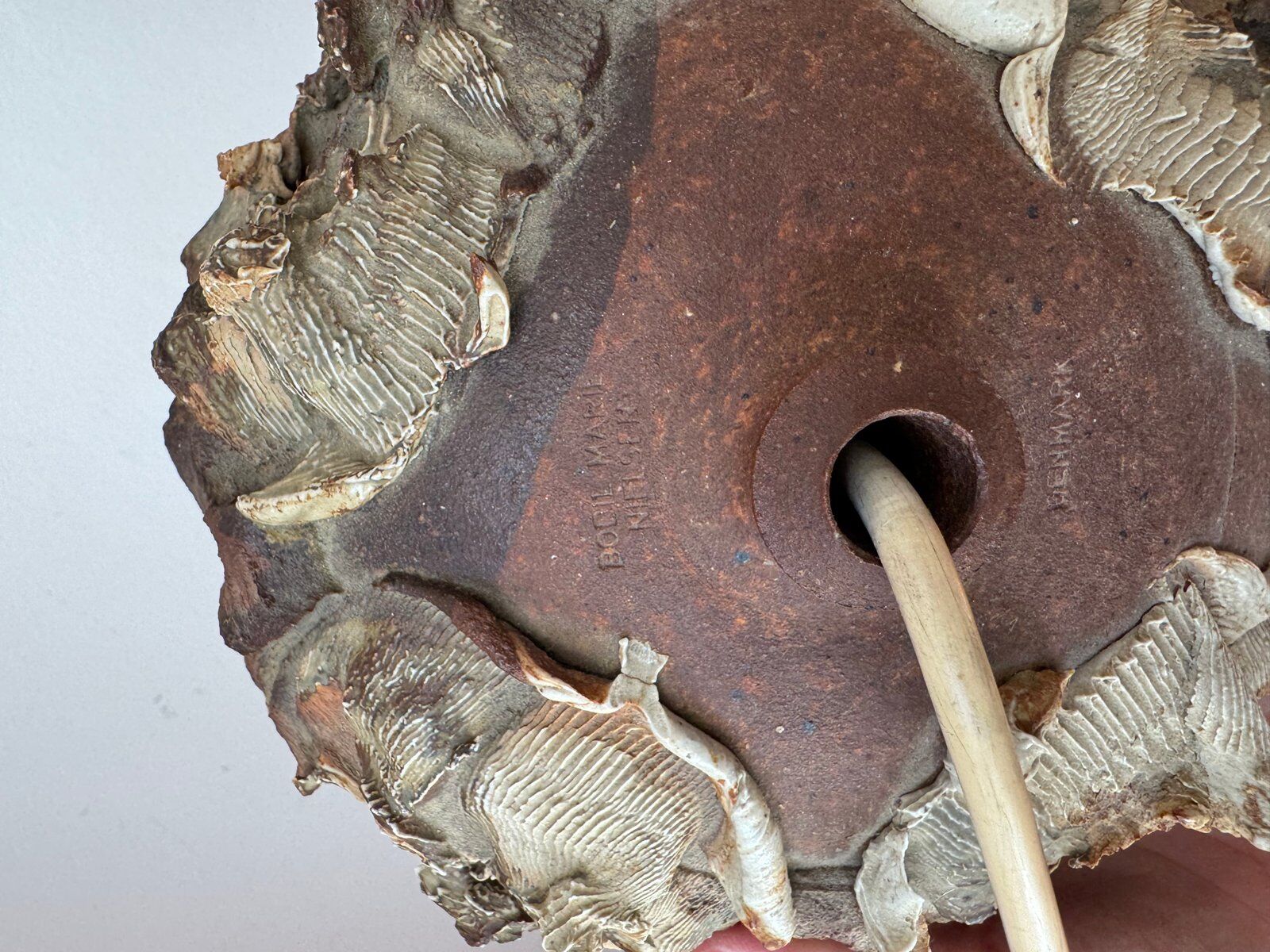 Danish brutalist stoneware table lamp by Bodil Marie Nielsen, 1970s