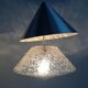 Set of 3 mid-century glass cone-shaped chandeliers, 1970s
