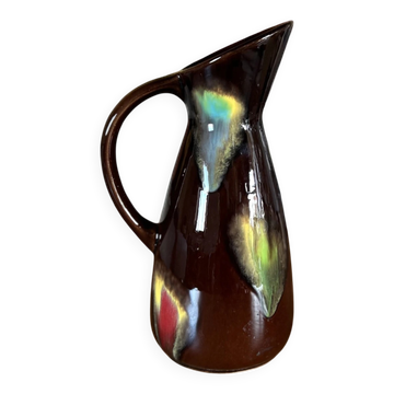 Vase / Pichet céramique Poët-Laval signé Maryse P.L. vintage 1960-1970
