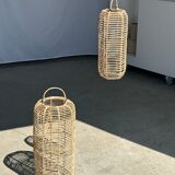 Small lantern-shaped rattan suspension H35 D15