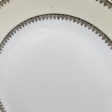 Plat à gâteaux en porcelaine de Limoges liseré jaune et doré