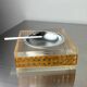 Christian Dior style lucite & rattan ashtray, circa 1970s