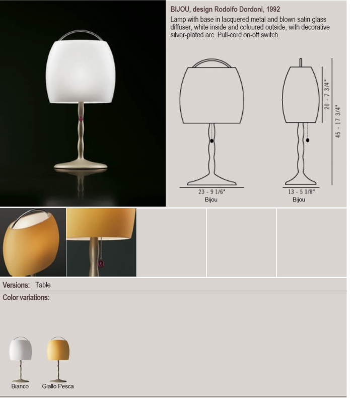 Tavolo jewel table lamp