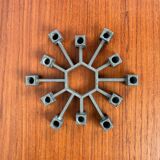 Brutalist Danish candlestick in cast iron from the mid-century by Jens H. Quistgaard for Paro, 1960s.