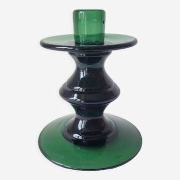 Empoli verde candle holder in green glass