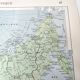 Vintage map Asia USSR Japan 43x43cm from 1950