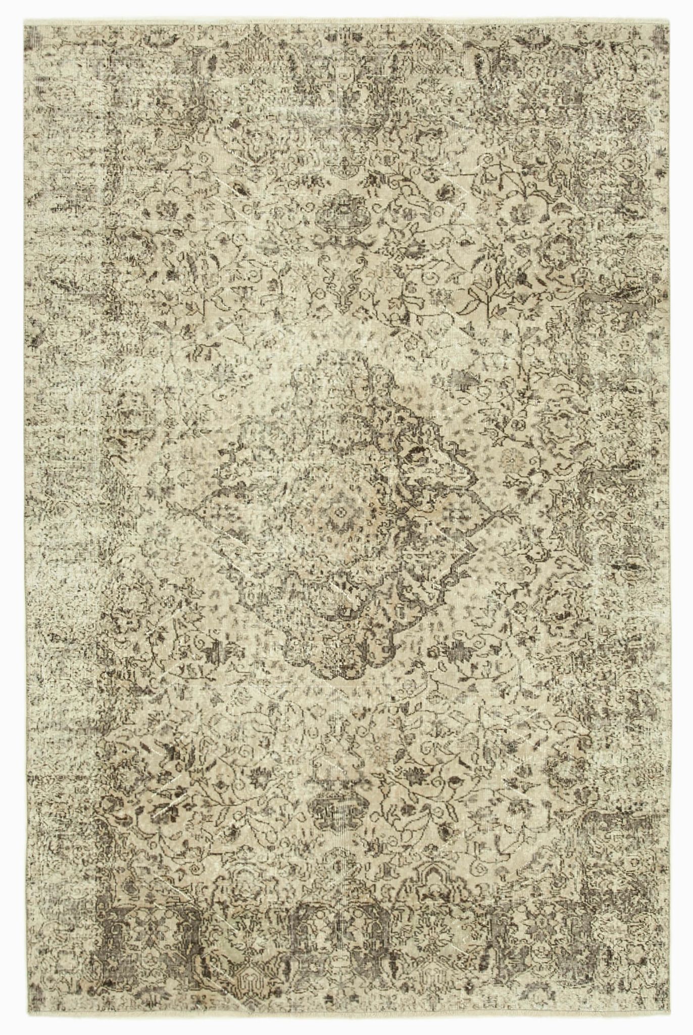 Hand-knotted antique turkish beige carpet 202 cm x 312 cm