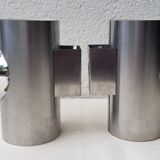 70's metal cylindrical wall sconces