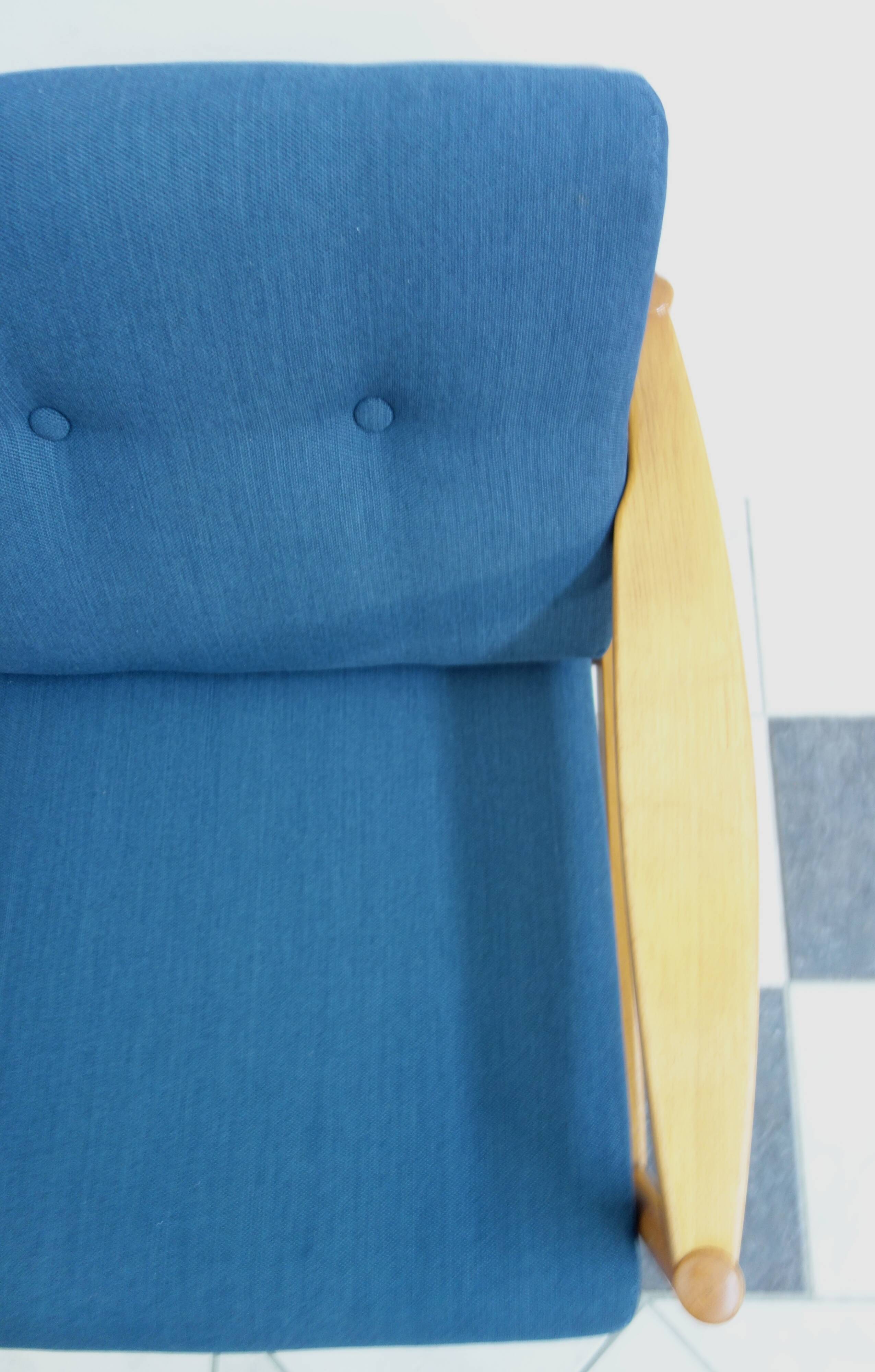 Walter knoll relax armchair 1960s in blue fabric