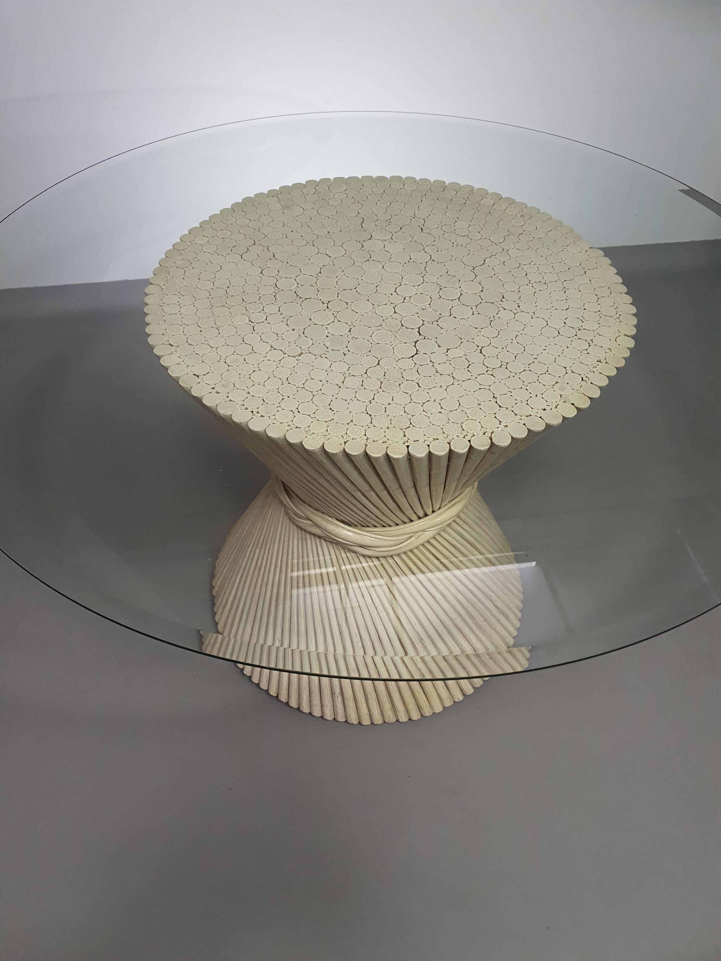 Retro Vintage Sheaf Of Wheat Bamboe dining table By Mcguire America Wide 122 Height 72 cm