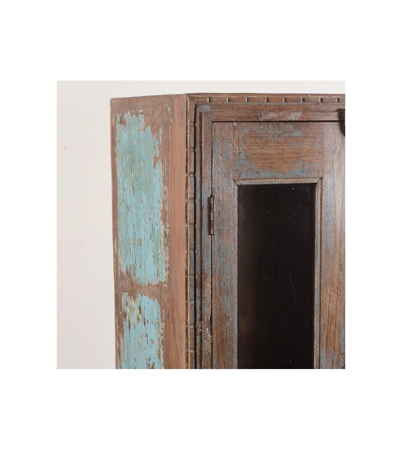 Blue patina glazed cabinet