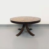 Vintage round coffee table from the 60s 70s by Raymond Corroyez in ceramic